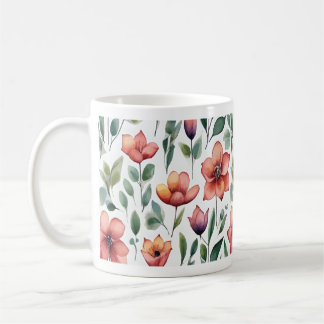 Blommigt Watercolor Mugg