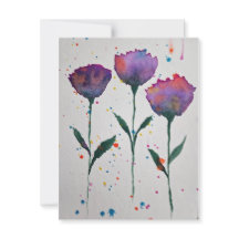 Blommigt Watercolor Notecard