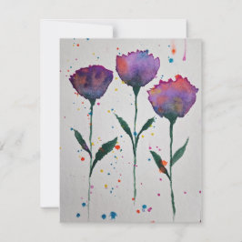 Blommigt Watercolor Notecard Anteckningskort
