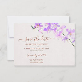 Blommigt Watercolor Orchids Terracotta Bröllop