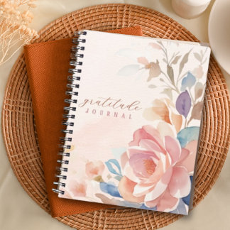 Blommigt Watercolor Personlig Gratitude Journal Anteckningsbok