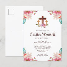Blommigt Watercolor Religiösa Kor Påsk Brunch
