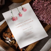 Blommigt Watercolor Ro Terracotta Bröllop