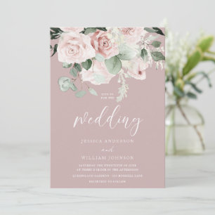 Blommigt Watercolor Sage Löv Bröllop Inbjudningar