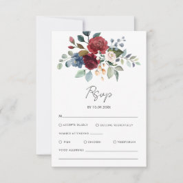 Blommigt Watercolor Script Bröllop OSA Kort