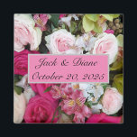 Blommigt Wedding Favor Magnet<br><div class="desc">Blommigtens favoritmagnet. Personlig för gäster på din speciella dag.</div>