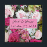 Blommigt Wedding Favor Magnet<br><div class="desc">Blommigtens favoritmagnet. Personlig för gäster på din speciella dag.</div>