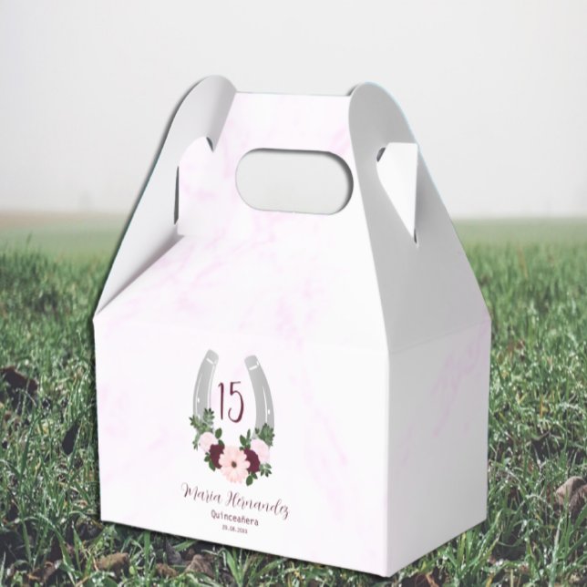 Blommigt Western Horseshoe Quinceanera Presentaskar (Skapare uppladdad)