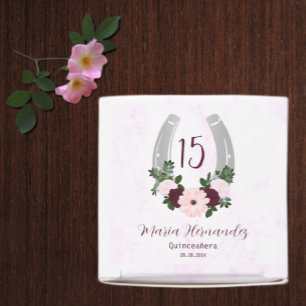 Blommigt Western Horseshoe Quinceanera Presentaskar