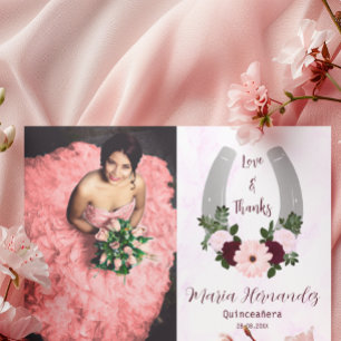 Blommigt Western Horseshoe Quinceanera Tack Kort