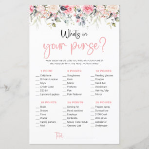 Blommigt What's in your Purse Game Card