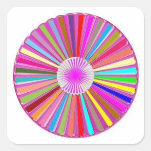 BLOMMIGT Wheel Chakra Colorful Dekoration Fyrkantigt Klistermärke