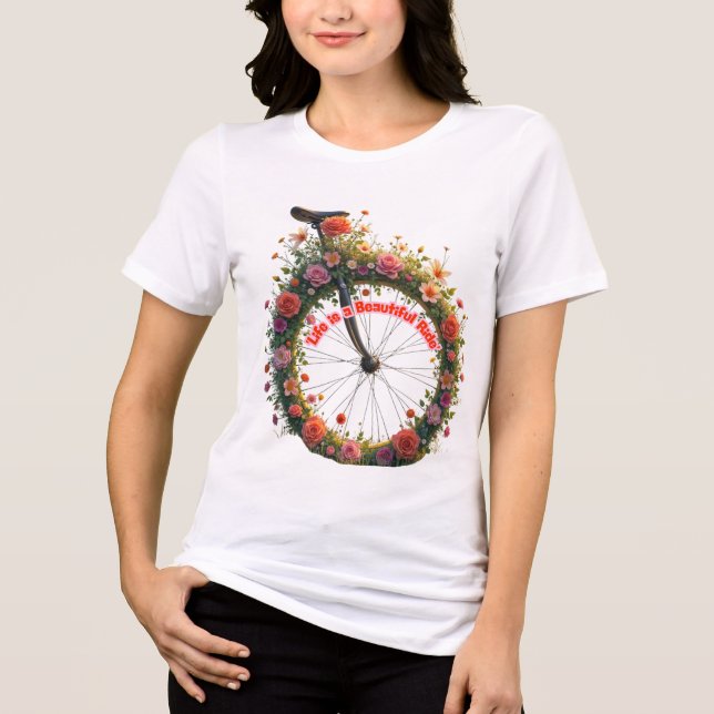 Blommigt Wheel Vackert Ride Tee (Framsida)