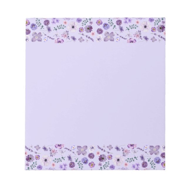 Blommigt Whisper Anteckningsblock - Soft Lavender  (Framsida)