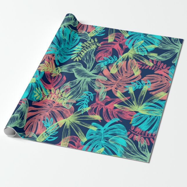 Blommigt Whispers: ZazzleWrapMagic Exklusiv Wraps Presentpapper (Utrullad)