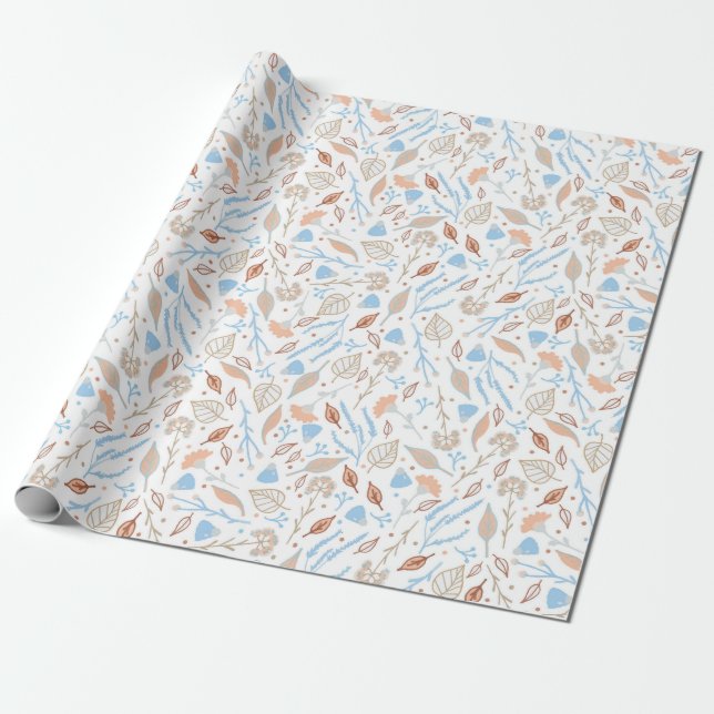 Blommigt Whispers: ZazzleWrapMagic Exklusiv Wraps Presentpapper (Utrullad)