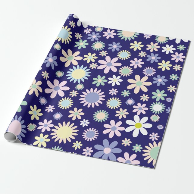 Blommigt Whispers: ZazzleWrapMagic Exklusiv Wraps Presentpapper (Utrullad)