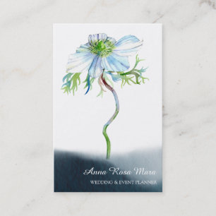 *~* Blommigt White Anemone Bröllop Event Planner Visitkort