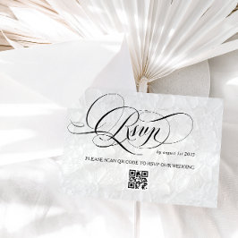 Blommigt White Calligraphy Bröllop OSA Kort