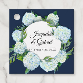 Blommigt White Hydrangea Löv Greenery Bröllop Gåvor Etiketter