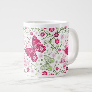 Blommigt White Mönster Jumbo Mugg