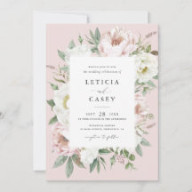 Blommigt White Peony Ram Elegant bröllop