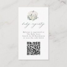 Blommigt White Pumpkin QR Code Baby Registry