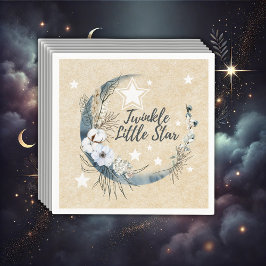 Blommigt White Twinkle Little Star Baby Shower Pappersservett