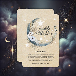 Blommigt White Twinkle Little Star Baby Shower Tack Kort
