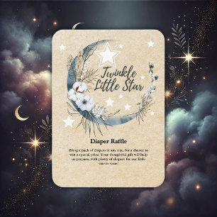Blommigt White Twinkle Little Star Baby Shower Tilläggskort
