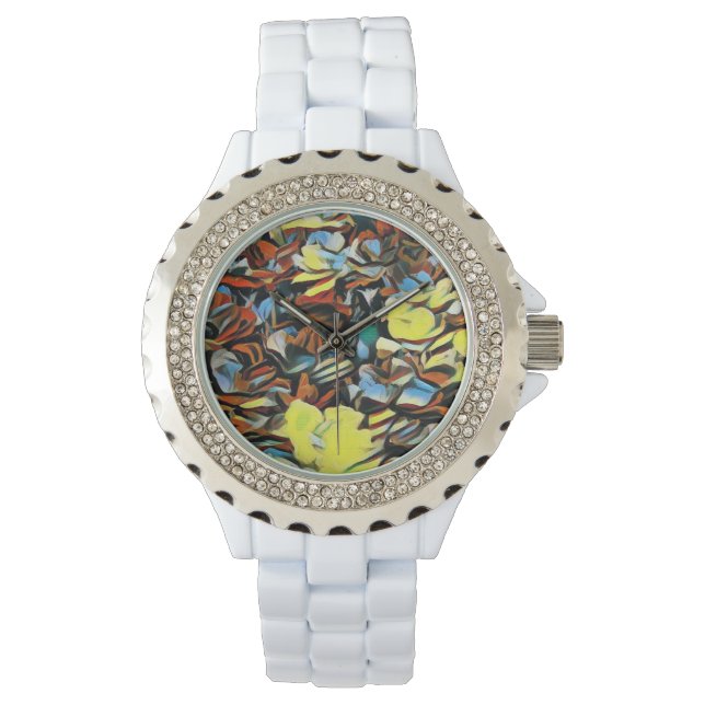 Blommigt White Watch w/Dreaming Effect Armbandsur (Framsida)
