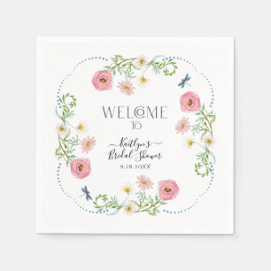 Blommigt WildblomDaisy Boho Elegant Möhippa Pappersservett