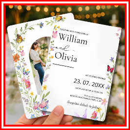 Blommigt WildblomElegant Boho Butterflies Bröllop Inbjudningar