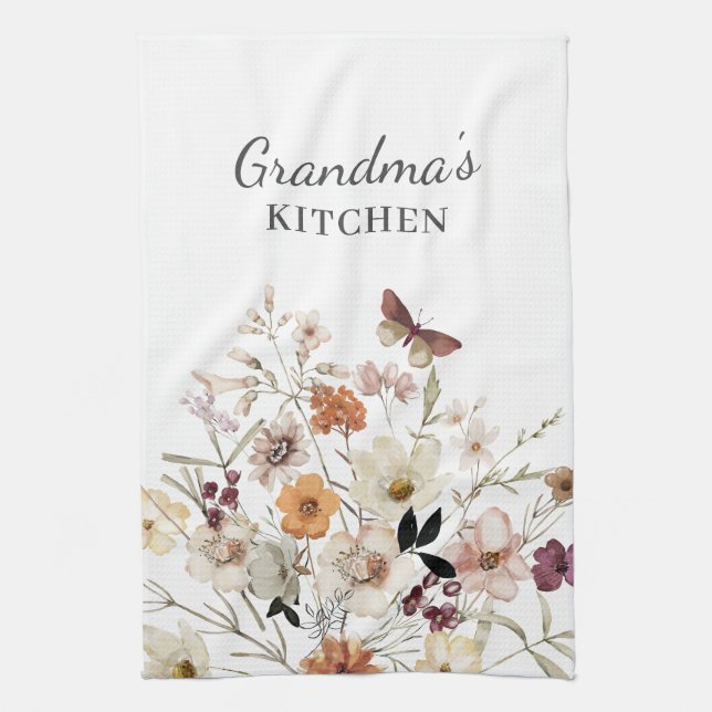 Blommigt WildblomGrandma Kitchen Towels Kökshandduk (Vertikal)