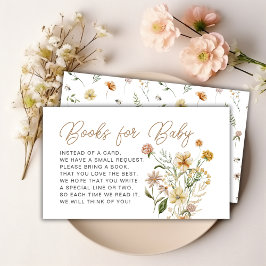 Blommigt Wildblomma Bokar for Baby Shower Tilläggskort
