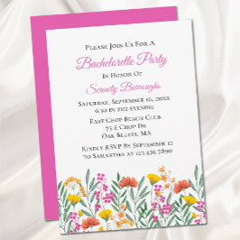 Blommigt Wildblomma Watercolor Bachelorette Party Inbjudningar