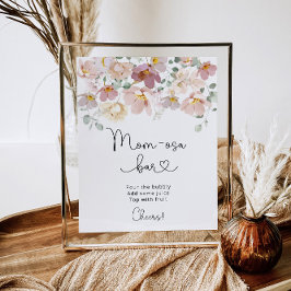Blommigt Wildblommor babydusch Momosa pub Poster