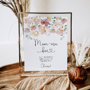 Blommigt Wildblommor babydusch Momosa pub Poster