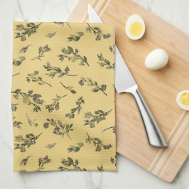 Blommigt Wildblommor på Jonquil Gult Kökshandduk