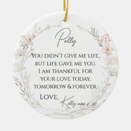 Blommigt Wildblommor Stepmor till Bride Gift Julgransprydnad Keramik