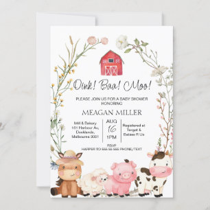 Blommigt Wildblommor WAN Boskap Baby Shower Inbjudningar