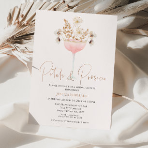 Blommigt WildblommPetals Prosecco Möhippa Inbjudningar