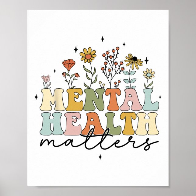 Blommigt Wildbloms psykiska hälsoproblem Poster (Framsidan)