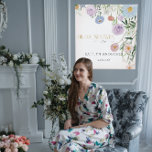 Blommigt Wildbloms  Rosa Vår Möhippa Poster<br><div class="desc">Perfekt för en Vår-, sommar- eller Fall-Möhippa har denna pappra party-platta ett ljus och luft, handmålad blommigt av vildblommor med blekens rosa. Utformningen är klar med ett vackert, Art Deco-inspirerat teckensnitt med guld glitter-utseende som är parad med ett handskrivet kalligrafi med blomstrande smak och din Brides personlig för namn och...</div>