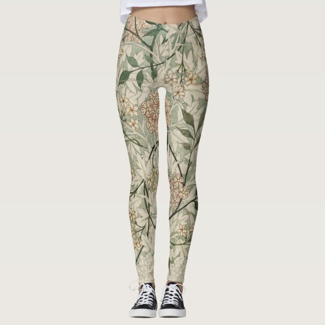 Blommigt William Morris Medway Mönster Leggings (Framsida)
