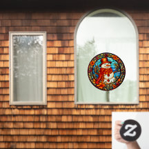 Blommigt Winter Smiling Snögubbe Faux-glaset