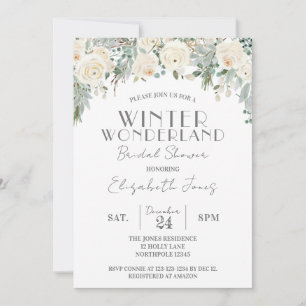 Blommigt Winter Wonderland Möhippa Inbjudningar