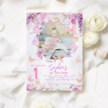 Blommigt Wisteria Butterfly Kids Photo Birthday Inbjudningar<br><div class="desc">Utformningen har pastel färg som lavender, mynta och baby rosa, som är försedd med mjuka wisteria blommor och lekfulla fjärilar. Dessa inslag skapar en mjuk, magisk känsla. Inbjudan innehåller ord "Flutter on over" i det blanka skriptet guld glitter, som lägger till en aning gnistra och roligt. Den här enkla men...</div>