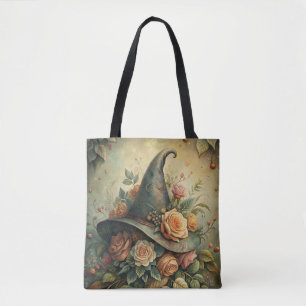 Blommigt Witch Hat - Botaniskt Spellcaster Stil Tygkasse
