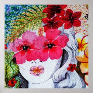 Blommigt Woman Poster